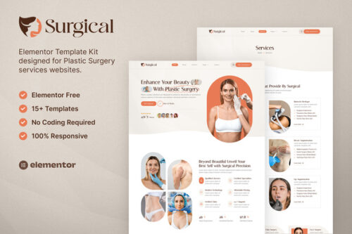 best plastic surgery clinic Elementor template instant download