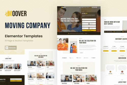 best moving company website template for Elementor download