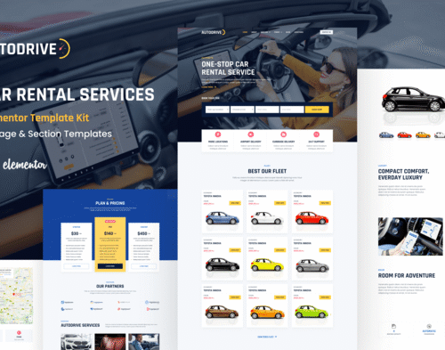 Autodrive - Car Rental & Dealer Elementor Template Kit