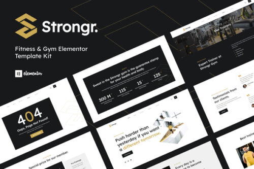 best fitness gym Elementor template download