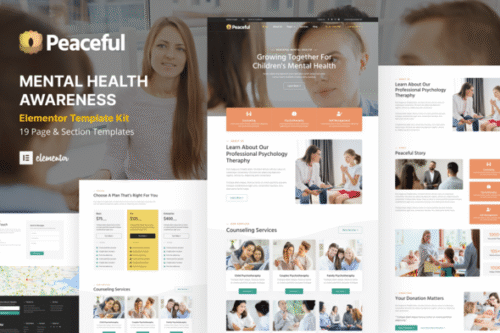 best mental health elementor template kit download
