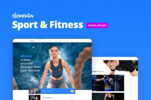 best fitness Elementor template kit instant download