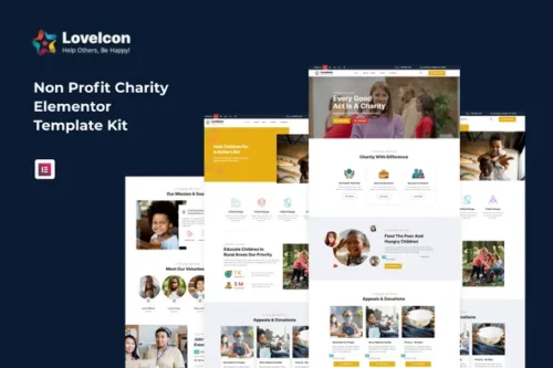 best charity Elementor template kit for nonprofit website download