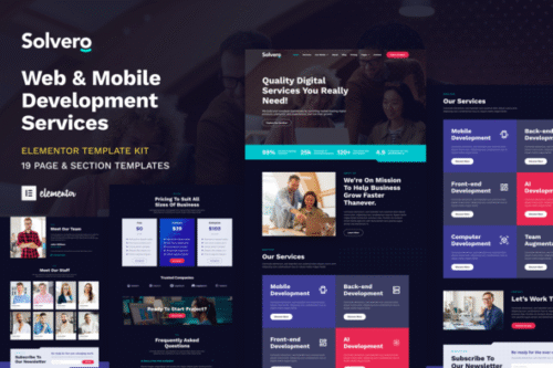 best Solvero Elementor template kit instant download