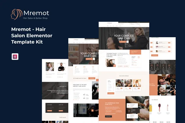Mremot - Hair Salon Elementor Template Kit best hair salon elementor template for barbershop website download
