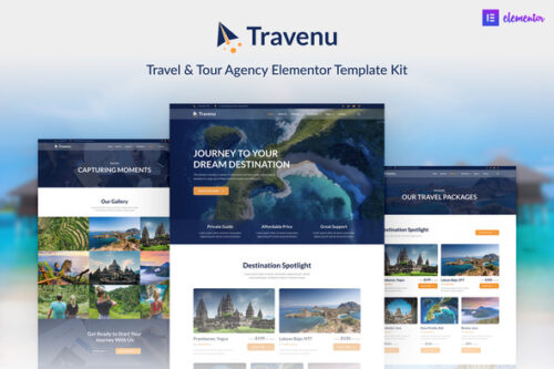 best travel agency elementor template kit download