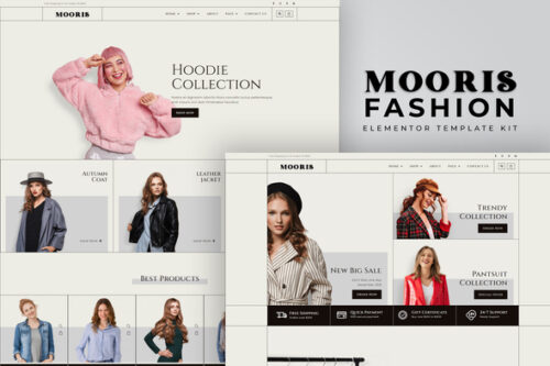 best Mooris WooCommerce fashion Elementor template download