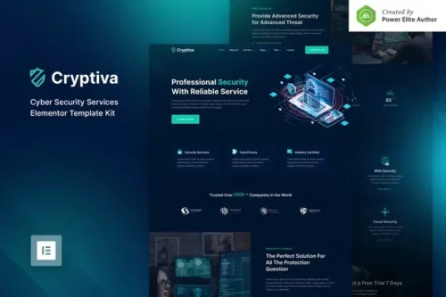 best cyber security Elementor template kit instant download
