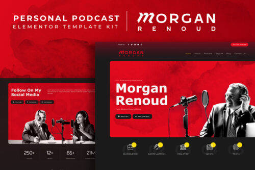 best personal podcast website template for Elementor download