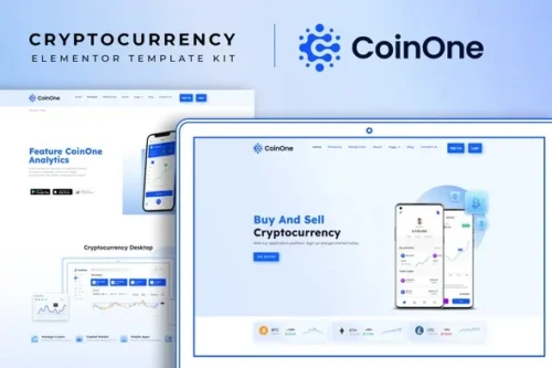 best CoinOne Elementor template crypto website design download