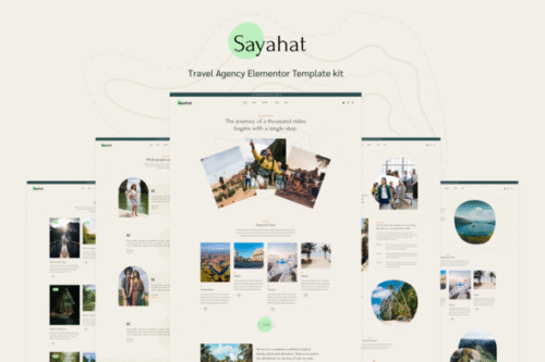 best travel agency Elementor template kit instant download