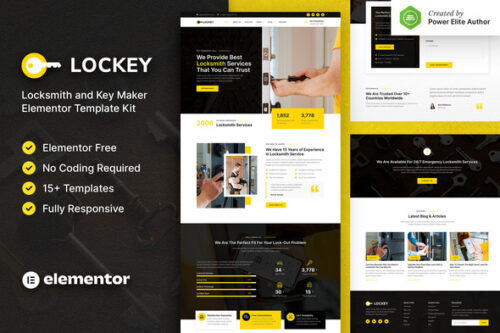 best locksmith elementor template kit instant download