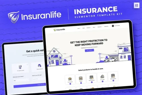 best insurance agency elementor template kit download