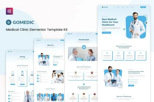 best medical Elementor template kit instant download