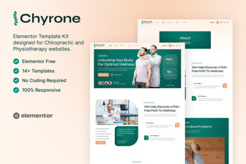 best chiropractic Elementor template kit instant download