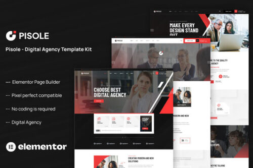 best Pisole digital agency Elementor template kit download