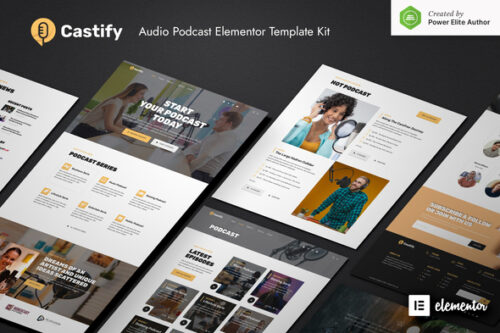 best podcast Elementor template kit instant download