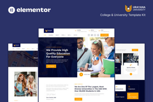 best university website template instant download premium