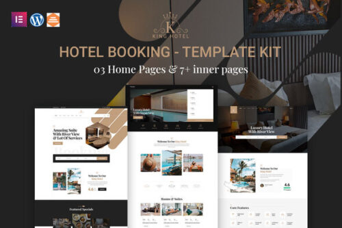 best hotel booking Elementor template kit instant download
