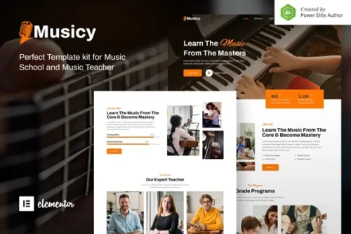 best Musicy music school website template instant download