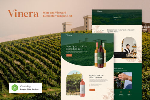 best wine vineyard Elementor template kit download