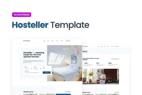 best Hosteller hostel booking Elementor template kit download