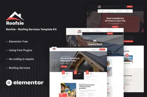 best roofing Elementor template kit instant download