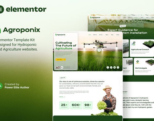 Agroponix – Hydroponic & Agriculture Elementor Template Kit