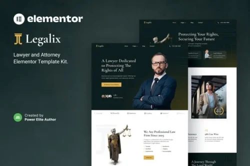 best lawyer Elementor website template instant download