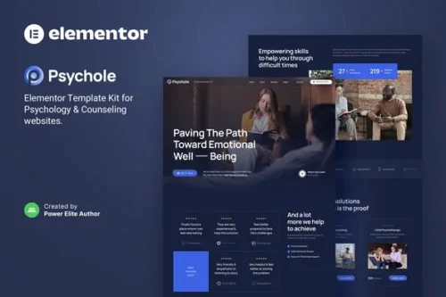 best psychology Elementor template kit instant download