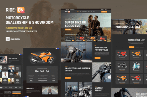 best motorcycle dealership WordPress template instant download