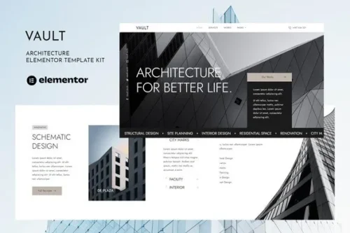 best architecture Elementor template kit instant download