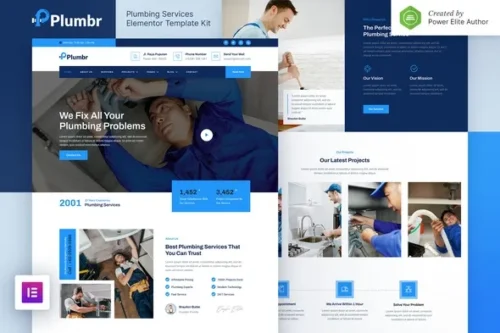 best plumbing website template instant download Elementor kit