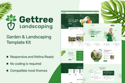 best garden landscaping Elementor template download