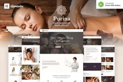 best spa Elementor template kit instant download premium