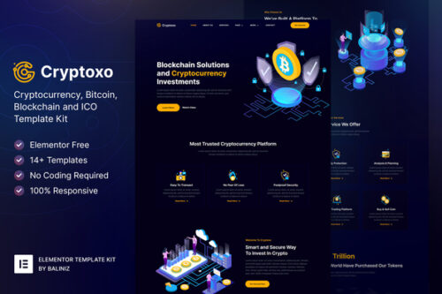 best cryptocurrency Elementor template for blockchain websites download