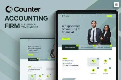 best accounting website template Elementor kit instant download