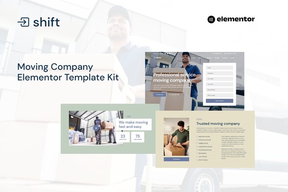 Shift - Moving Company Website Elementor Template Kit best moving company website template instant download