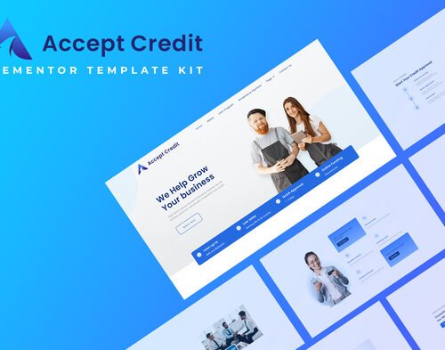 Accept Credit - Financial Services Elementor Template kit