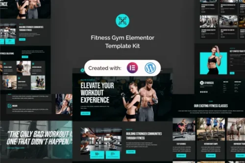 best fitness gym Elementor template kit instant download
