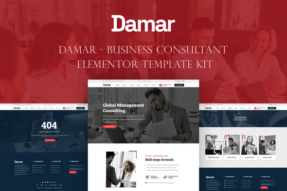 Damar - Business Consultant Elementor Template Kit best premium business consultant Elementor template kit download
