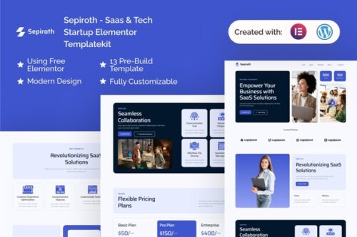 best SaaS Elementor template kit instant download