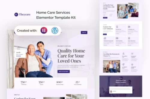 best home care services Elementor template premium download