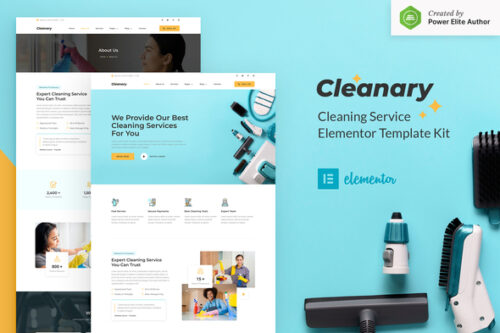 best cleaning service Elementor template kit instant download