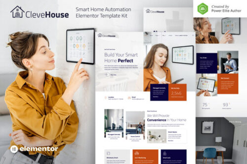 best smart home elementor template kit instant download