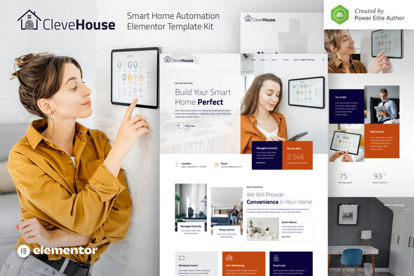 Clevehouse – Smart Home Automation Elementor Template Kit best smart home elementor template kit instant download