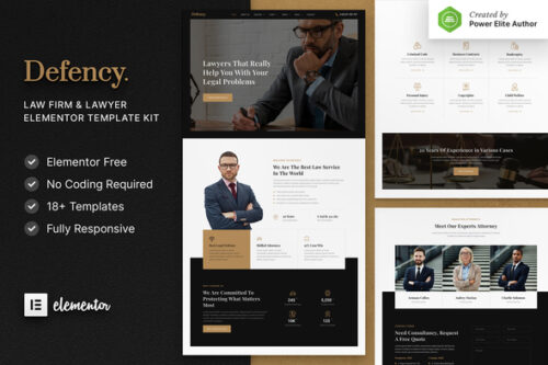 best law firm Elementor template instant download
