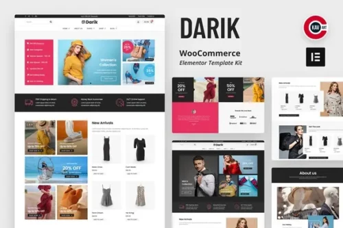 best fashion elementor template kit woocommerce instant download