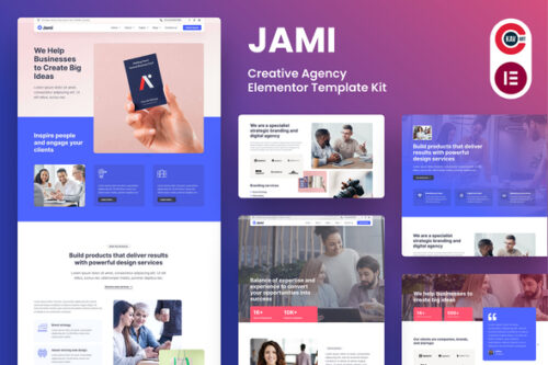 best Jami creative agency Elementor template kit instant download