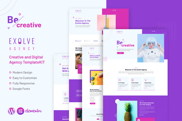 Exolve | Creative Portfolio Elementor Template Kit best Exolve creative portfolio Elementor template download